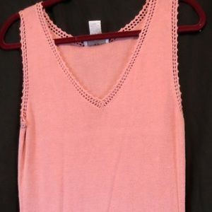 Spiegel Dress L Pink Knit Sleeveless Solid